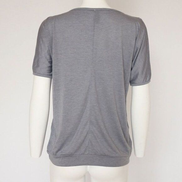 Feather print cool shoulder short sleeve tee - Picture 5 of 6